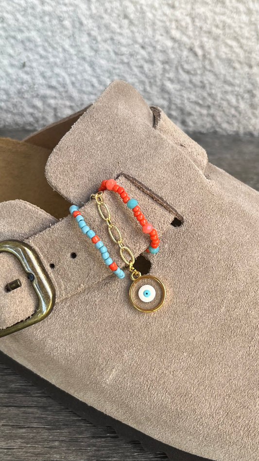 Bague de Sabot avec Perles et Charm's OEIL