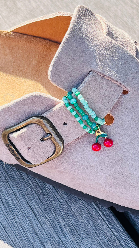 Bague de Sabot avec Perles et Charm's Cerise